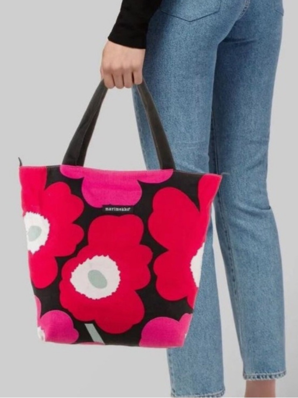 Marimekko Unikko Poppy Floral Canvas Tote Bag Avon Breast Cancer Edition